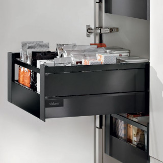 ANTARO vidinis stalčius D su bėgeliu ir dekoratyviniu kraštu, 500 mm, Blum TANDEMBOX ANTARO paruošti stalčiai