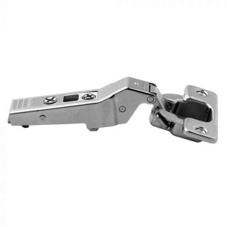 CLIP top hinges at an angle, + 20°, with spring, mounted, Blum hinge housings at an angle