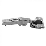 CLIP top hinges at an angle, + 15°, with spring, mounted with an overhang, Blum hinge housings at an angle