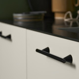 DELTA 204 mm Matt black (Zamac), White furniture handles
