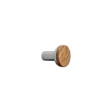 BIS 28 mm Oak lacquered/Matt white (Wood FSC, Zamac) Bis Knob, Furniture handles