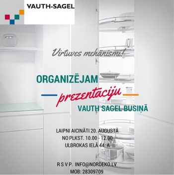 Vācu ražotājs Vauth Sagel Rīgā prezentēs augstas kvalitātes virtuves mehānismus