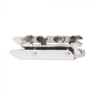 BLUM CLIP straight base, 3 mm, with eccentric, Blum hinge housings at an angle