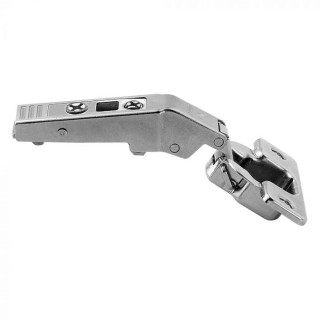 CLIP top hinges at an angle, + 30°, with spring, mounted with an overhang, Blum hinge housings at an angle