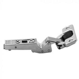 CLIP top hinges at an angle, - 45°, with a spring, mounted with an overhang, Blum hinge housings at an angle