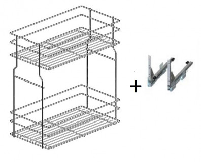 Basket mechanism (TIP ON) Anthracite, Mechanisms 400 mm