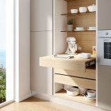 Oplà 900– Pull-out worktop flush with shelf, Other mechanisms